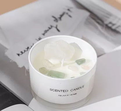 Handmade soy wax aromatherapy candle in gray blue, 7.4 × 4.9cm