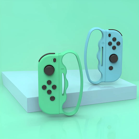 Two Joy-Con controller handle grips with hand ropes in AVS material