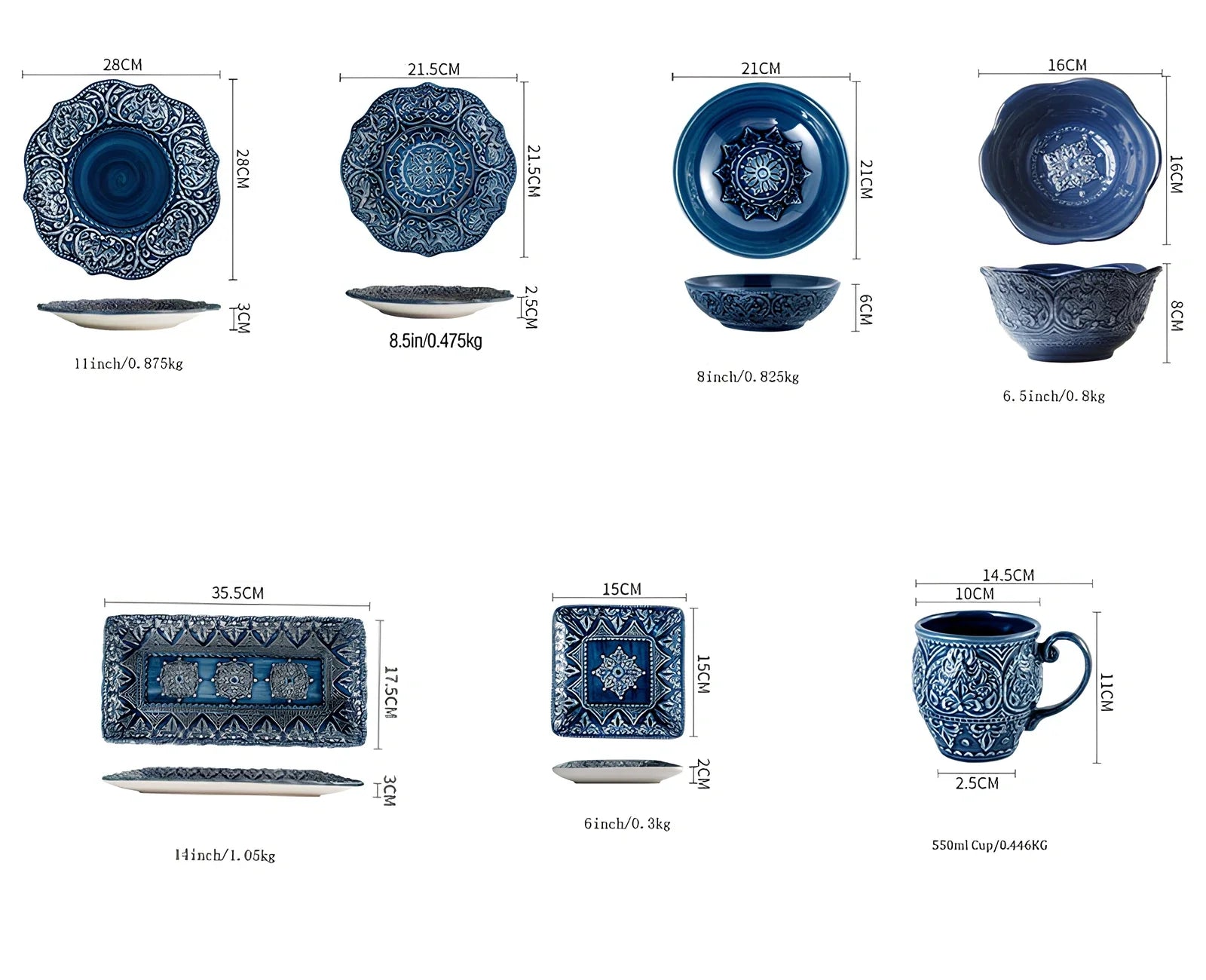 Baroque ceramic bowl with raised petal pattern, porcelain construction, round shape measuring 15-20cm diameter