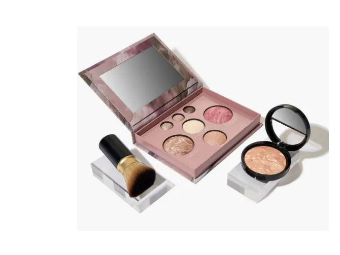 Multi Functional Makeup Tray with 195g capacity for cosmetic organisation, 3-piece set including cosmetic mixing palette, includes synthetic phlogopite and mica ingredients, for powder mixing and makeup application