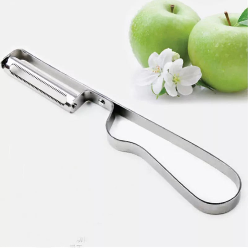 Stainless steel peeler with ergonomic handle for comfortable and efficient peeling