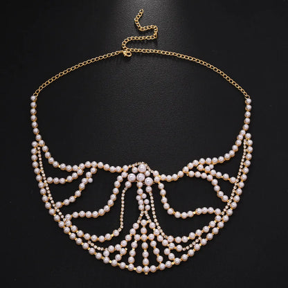 Exaggerated rhinestone party mask in gold colour with alloy patchwork and geometric shapes