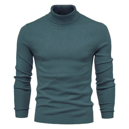 Men's slim fit turtleneck sweater in various colors for winter casual wear