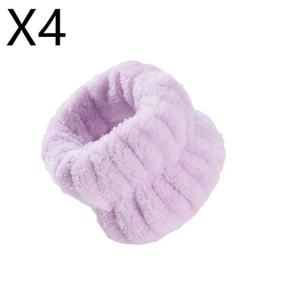 Coral velvet wrist washband with elastic band for facial cleansing, grey colour option shown