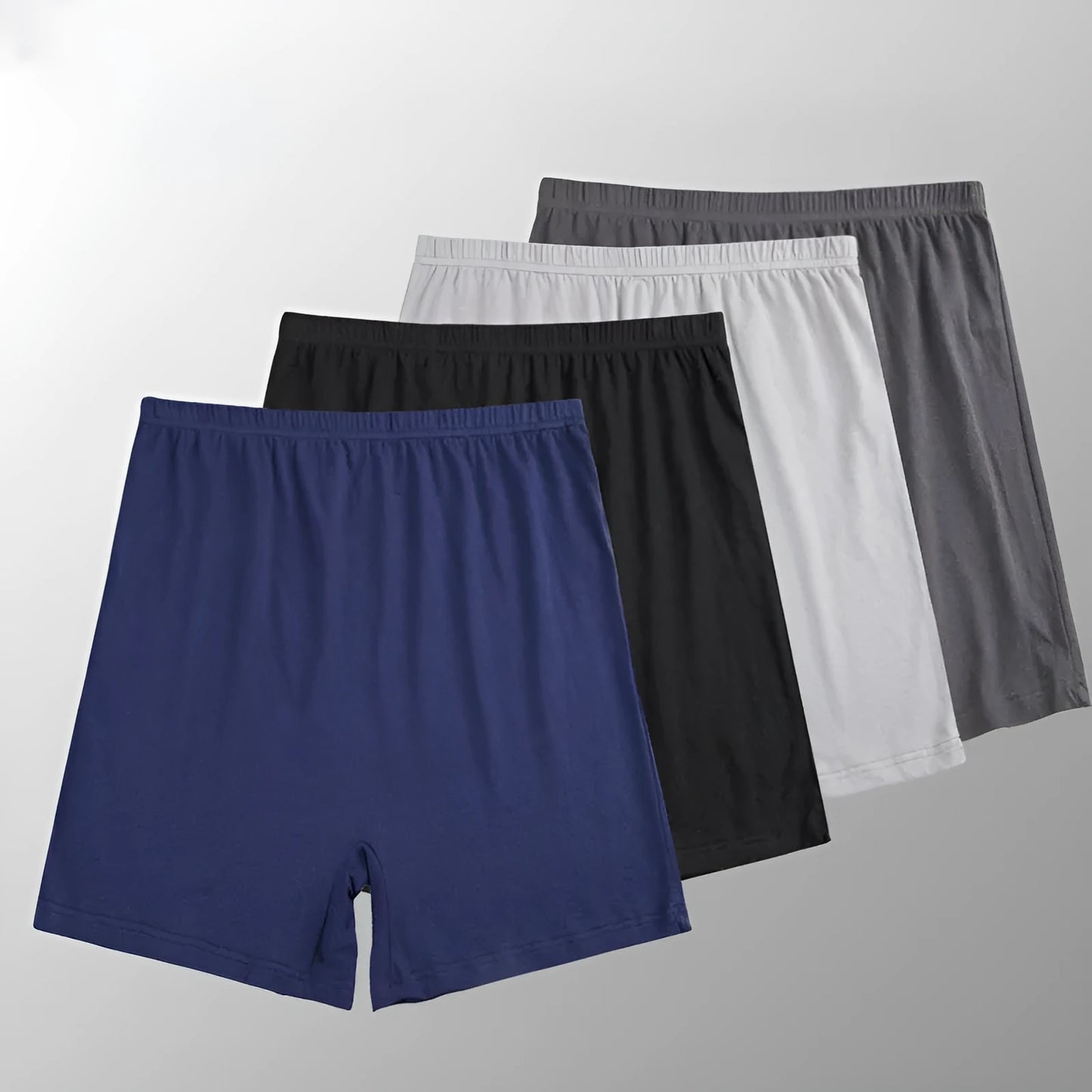 Solid colour men's modal boxers on a white background, showing the high-waist design.