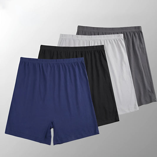 Solid colour men's modal boxers on a white background, showing the high-waist design.