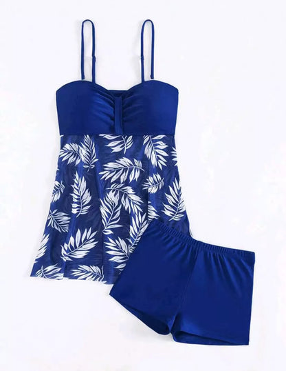 High waist mesh women's swimsuit in black, blue, and peacock green with quick-dry feature