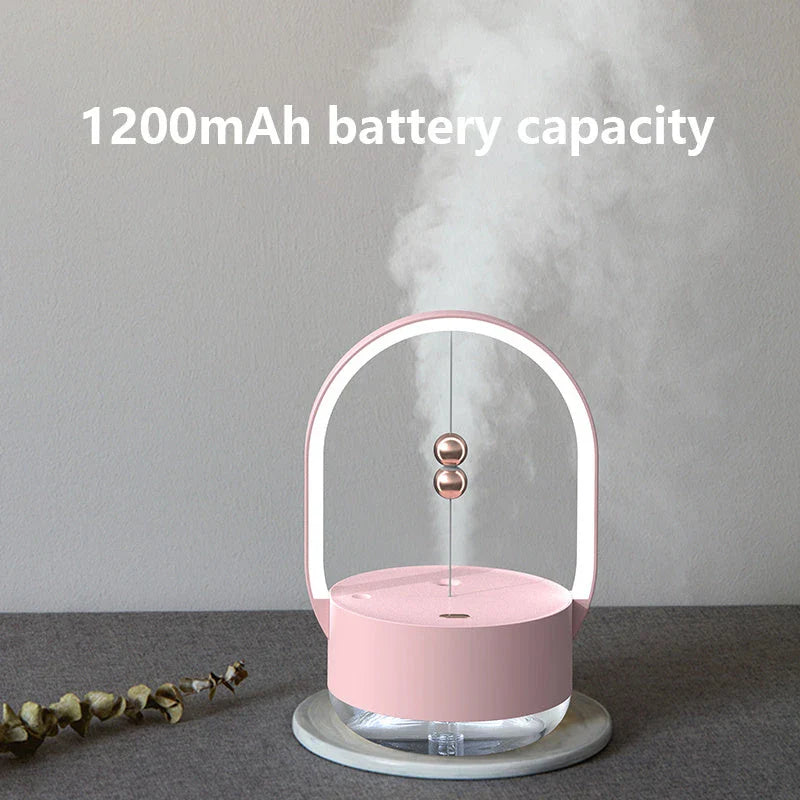 Compact Ultrasonic Humidifier with Mood Lighting - Portable Mist Dispersal and Ambient Glow for Home, Office, and Travel