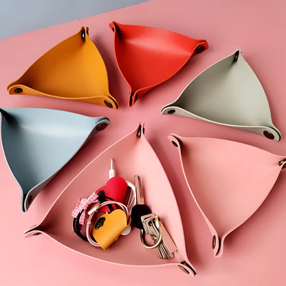PU leather open-top storage box for jewellery and accessories, available in six colours and two sizes