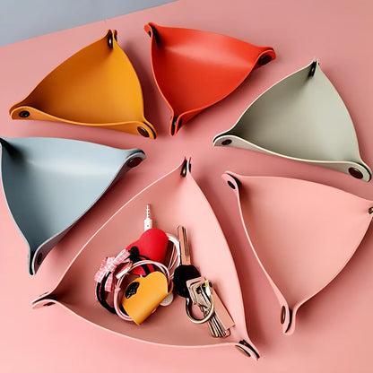 Open-top leather jewellery storage box in six colours with 25cm and 17cm size options