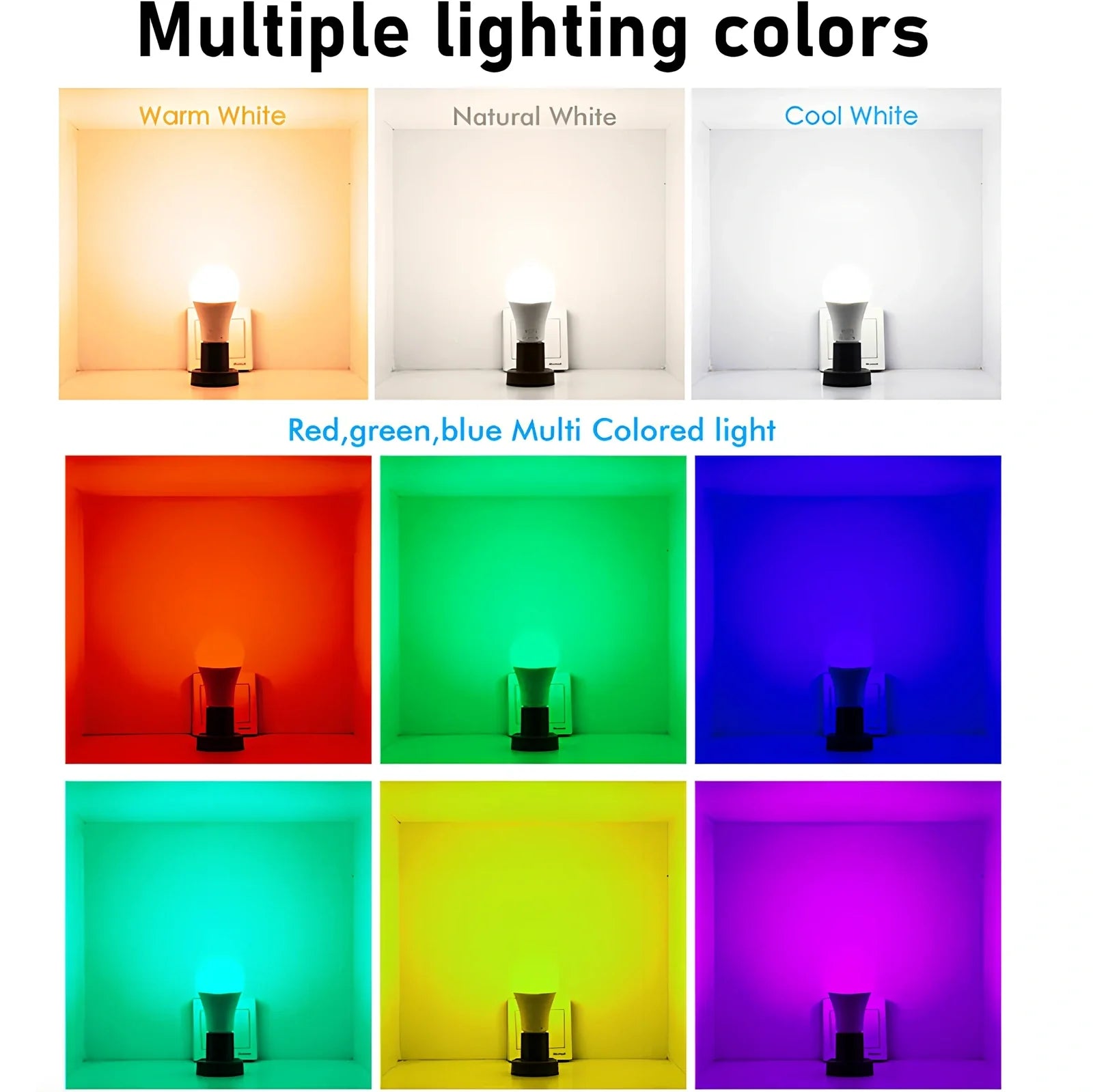 Smart WiFi bulb with plastic-clad aluminium body, 60mm diameter, compatible with voice control systems