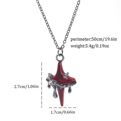 Gothic style zinc alloy necklace with bat pendant on a silver chain against dark background.