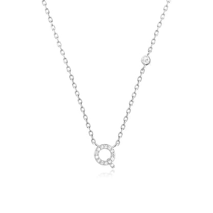 Custom Initial Necklace with sparkling CZ pendant, available in gold or silver finish