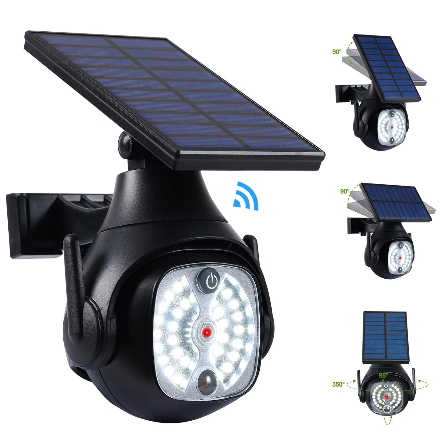 Smart Outdoor Solar Light with Human Sensor illuminating a courtyard at night
