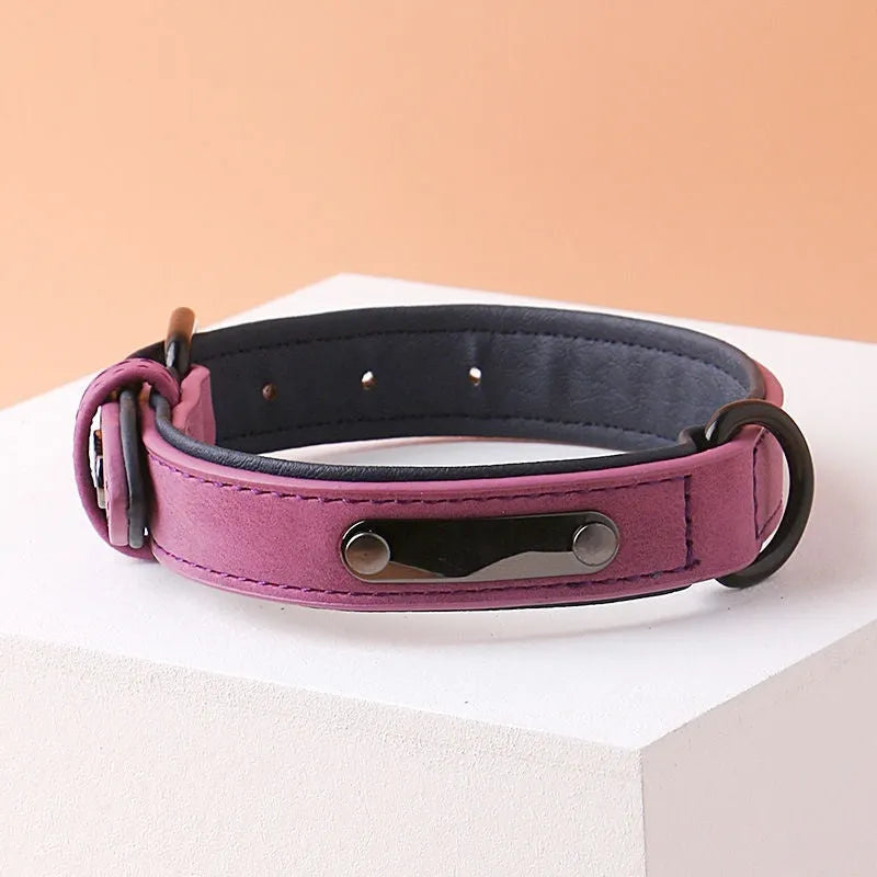 Dog collar adjustable anti-loss pet collar double-layer thickening strong wear-resistant tensile tear resistant PU microfiber fabric available in multiple colours and sizes including L S XL XXL