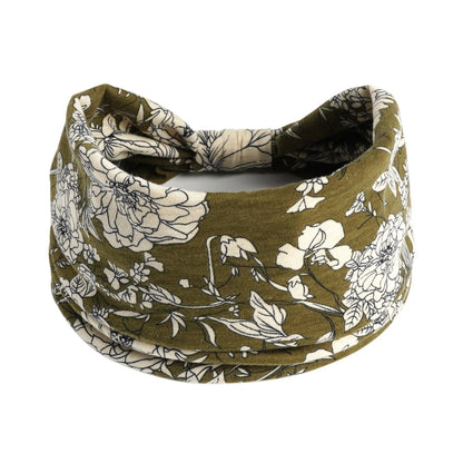 Bohemian cloth yoga sports headband with floral and polka dot patterns, available in multiple colours.