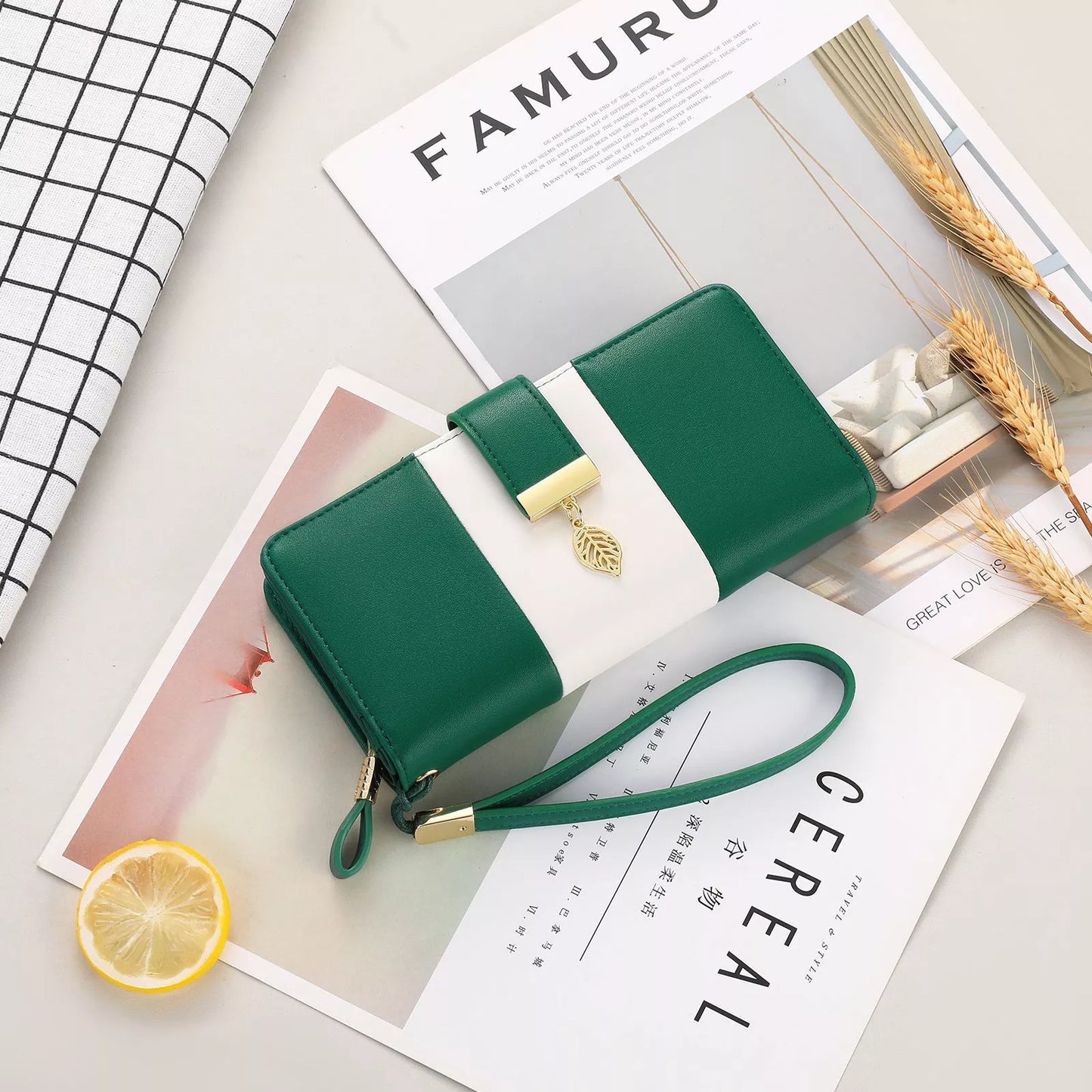 Anti-theft PU leather handbag with lock closure in various colors