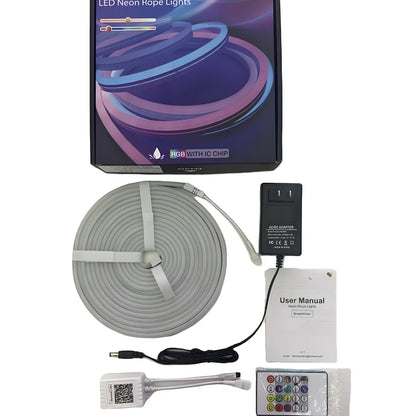 Outdoor waterproof colour-changing ambience light showing LED bead configuration and dimensions