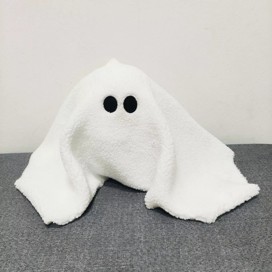 Gus The Ghost With Pumpkin Pillow Halloween Plush Throw Cushion - 75*90CM, PP cotton filled, festive home decor