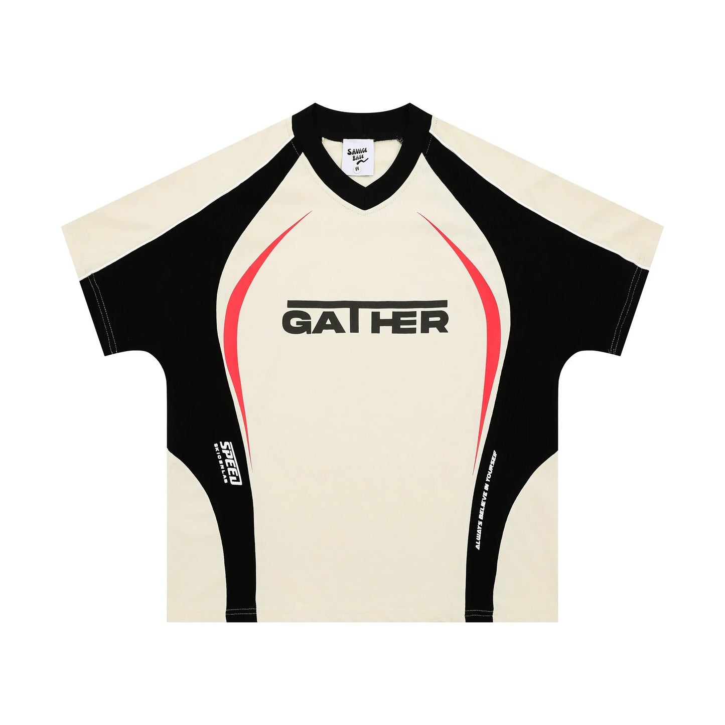 Men's loose fit t-shirt with colour matching letters print in black or apricot