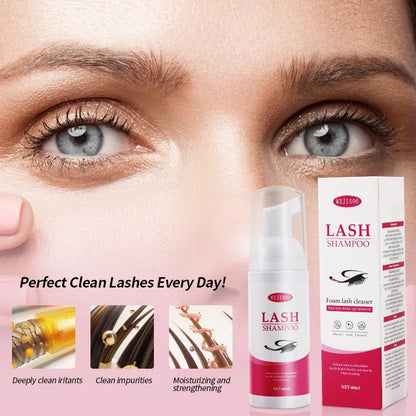 LASH SHAMPOO Mousse Eyelash Cleaning Solution 60ml in 3.7cm diameter bottle
