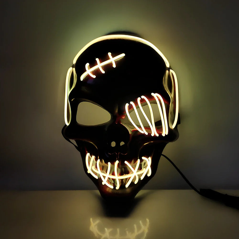 Scar one-eyed pirate LED Halloween mask with bloody details and cold light illumination