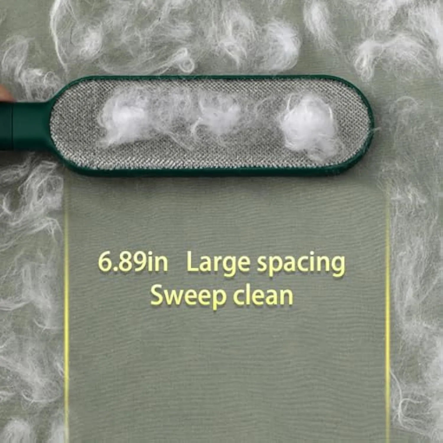 Double-sided pet hair remover brush in blue, green, or white for cleaning clothes and furniture