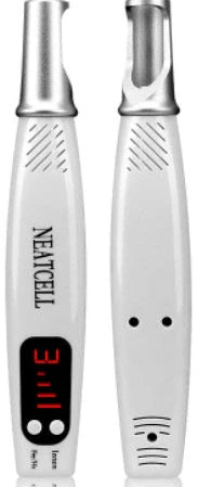 Blue home picosecond laser mole pen with adjustable intensity buttons and dual light therapy modes for skin treatment