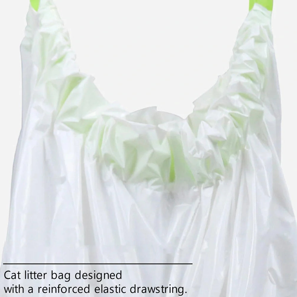 Thicker plastic cat litter bags in two sizes with waterproof, wear-resistant construction for waste containment