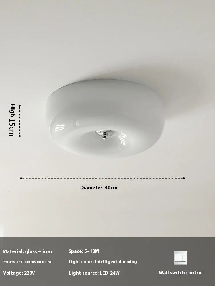 Cream style bedroom ceiling lamp with three-colour light, 30cm or 40cm diameter, American design