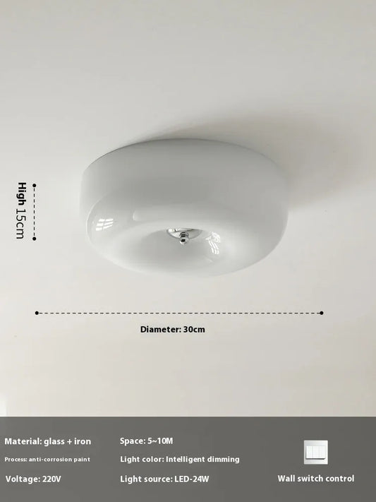 Cream style bedroom ceiling lamp with three-colour light, 30cm or 40cm diameter, American design