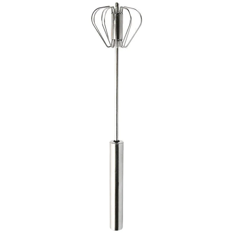 Semi-automatic stainless steel egg beater whisk for manual kitchen mixing