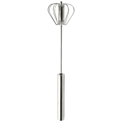 Semi-automatic stainless steel egg beater whisk for manual kitchen mixing