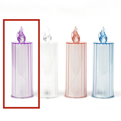 LED electronic candle light in transparent colour with diamond pattern, 15cm height