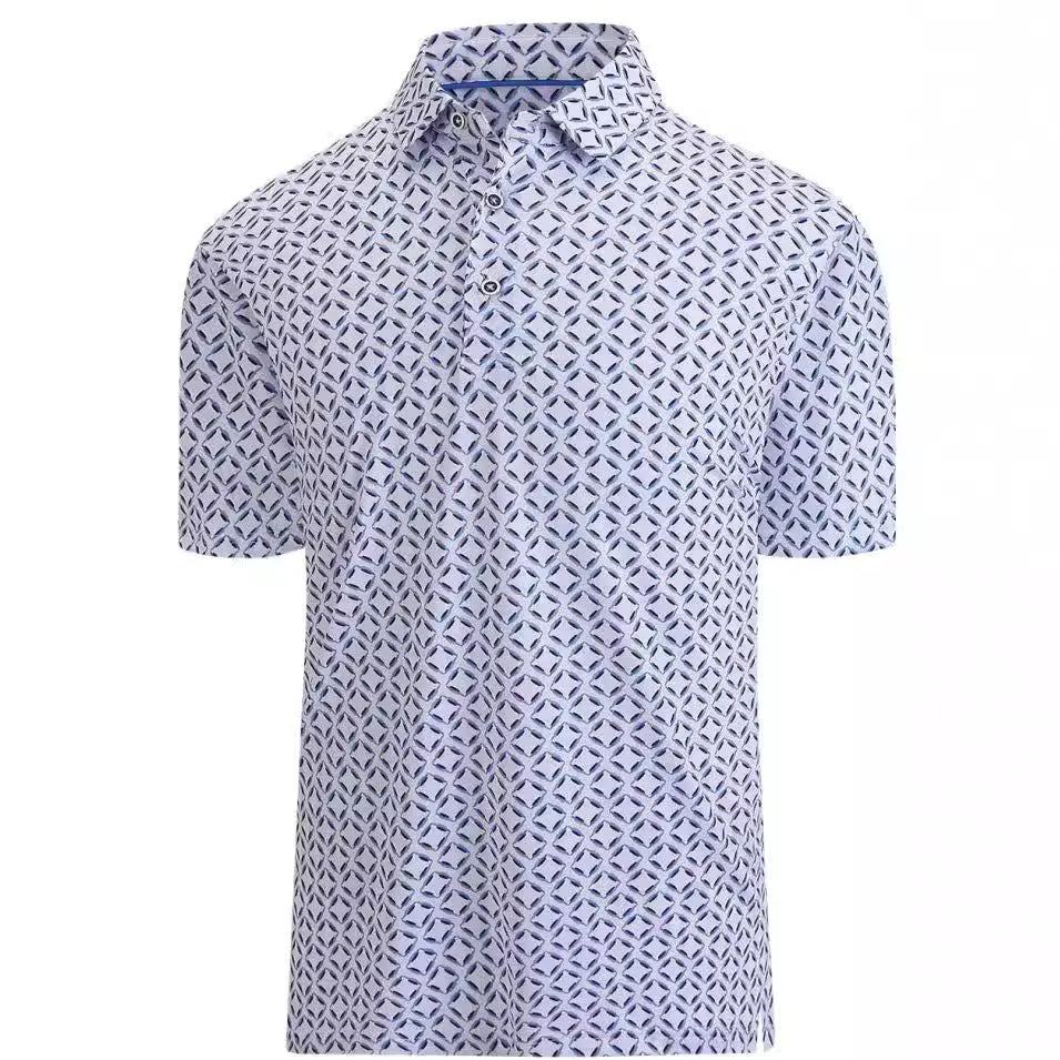 Men's 3D printed short sleeve T-shirt in Japanese retro style with zipper decoration on front.