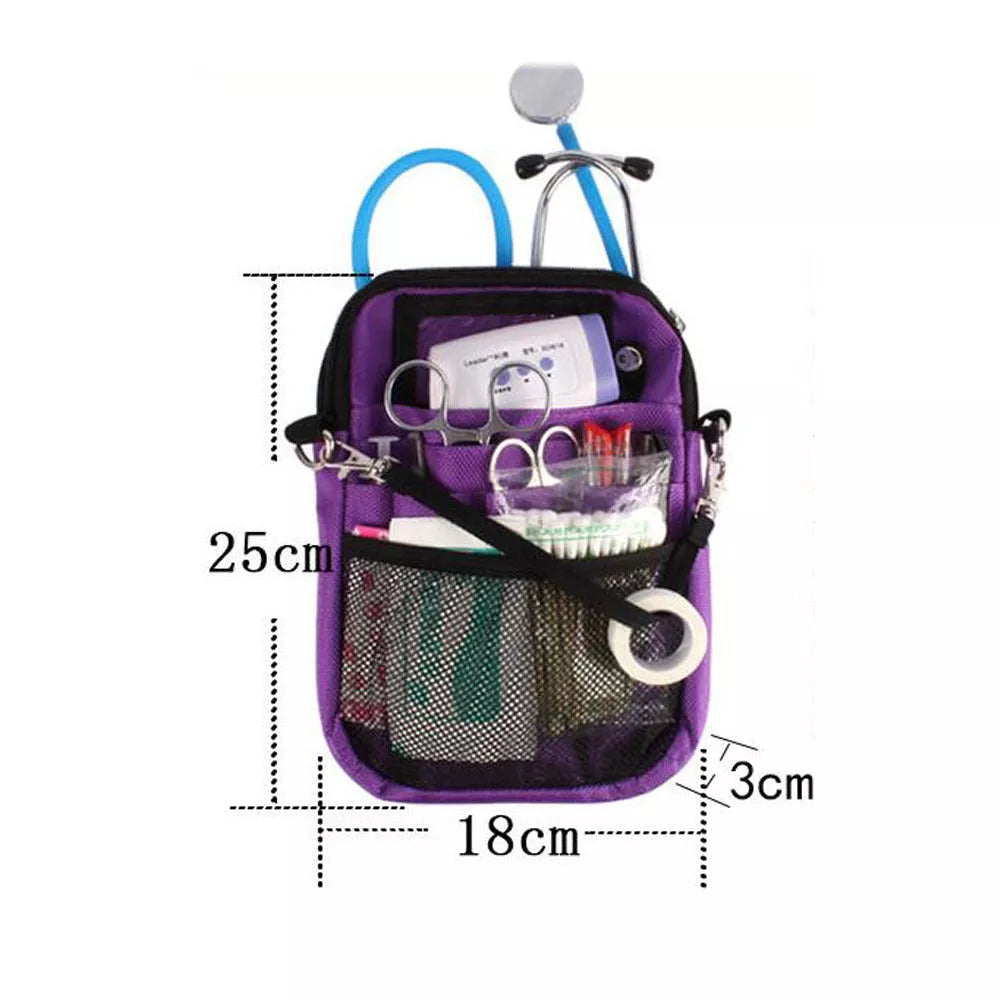 Medical staff waist bag in black, purple, navy blue, and silver gray with 15KG capacity