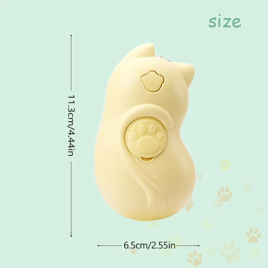 Cat steamy brush with steam activation for grooming tangled hair on pets, measuring 11.5cm length
