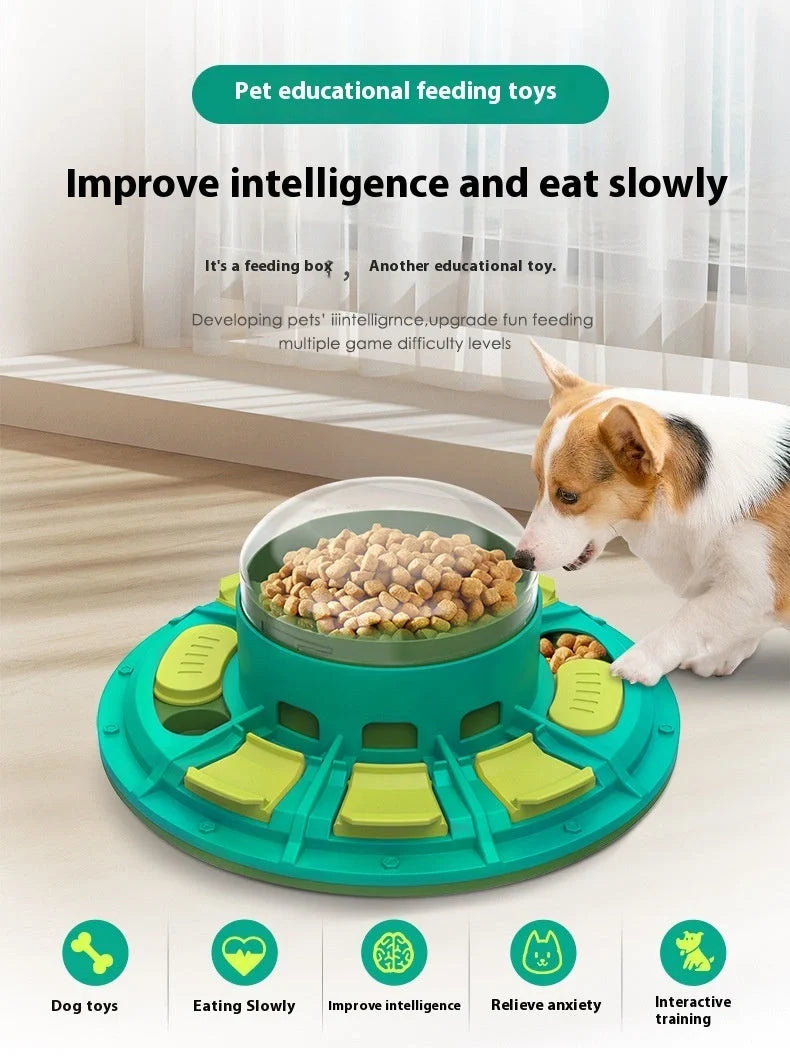 Interactive dog puzzle toy for IQ improvement and slow feeding, durable plastic design
