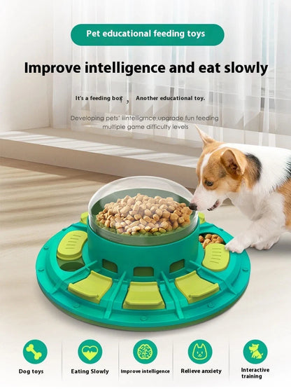 Interactive dog puzzle toy for IQ improvement and slow feeding, durable plastic design