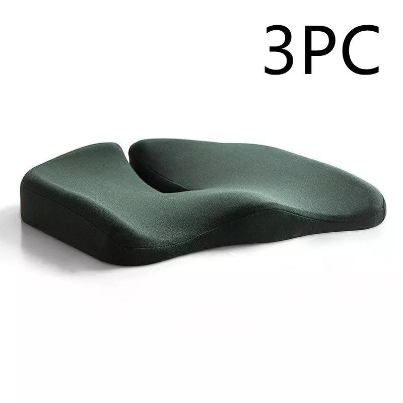 Memory foam seat cushion with non-slip bottom for office and car use