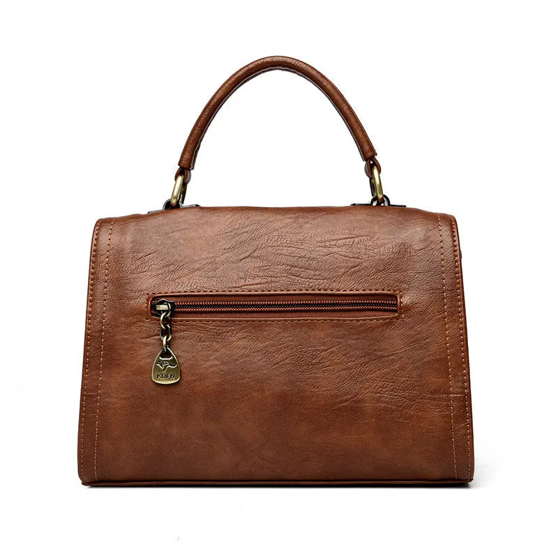 Women's one-shoulder crossbody bag in soft PU leather with retro styling