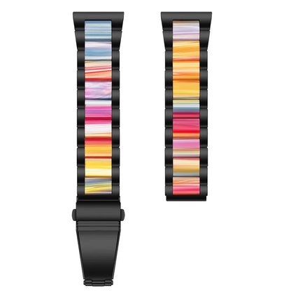 Fashion Personality resin watch strap in multiple colours showing 18cm length and connection points for Apple Watch and universal 22mm watches