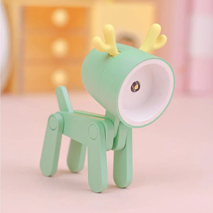 Hand-made mini night lamp with cartoon animal design in blue, measuring 33x55x80mm