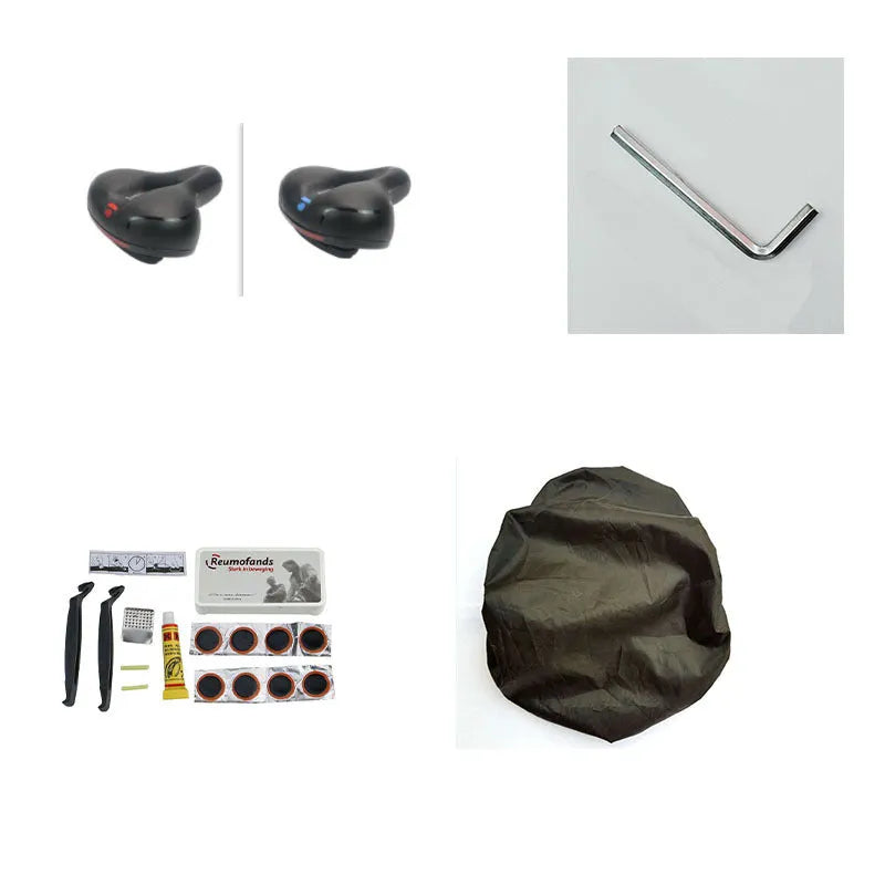 Bicycle cushion with thickened silicone saddle, spring suspension, and PU leather surface on bicycle seat post
