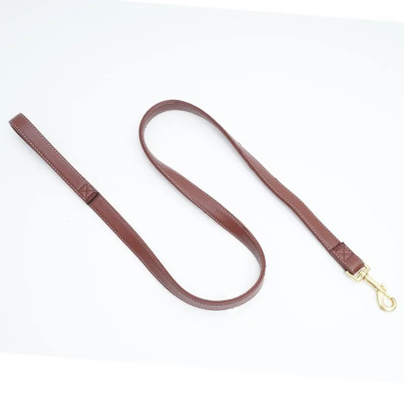 Black and maroon high-grade PU leather pet traction belt with adjustable sizing options