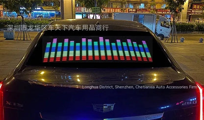 90cm by 25cm car voice control rhythm light with electroluminescent panel showing music-synchronised patterns