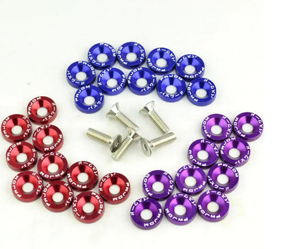 Car modification gasket screw kit showing screws in 8 different colours