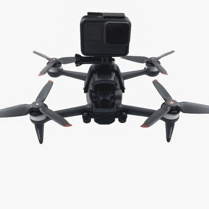 3D-printed hard plastic drone expansion bracket with soft sponge contact for GoPro camera mounting