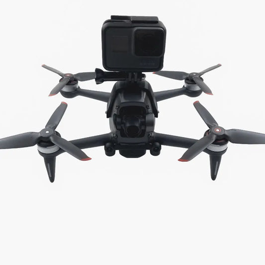 3D-printed hard plastic drone expansion bracket with soft sponge contact for GoPro camera mounting