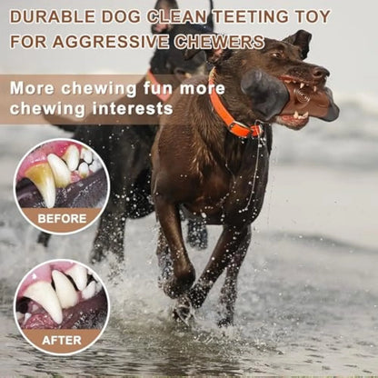 Branch-shaped nylon dog chew toy with squeaker and bacon flavour for aggressive chewers